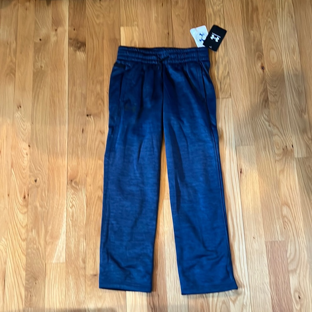 New with tags Under Armour youth boys small blue marled fleece sweatpants.